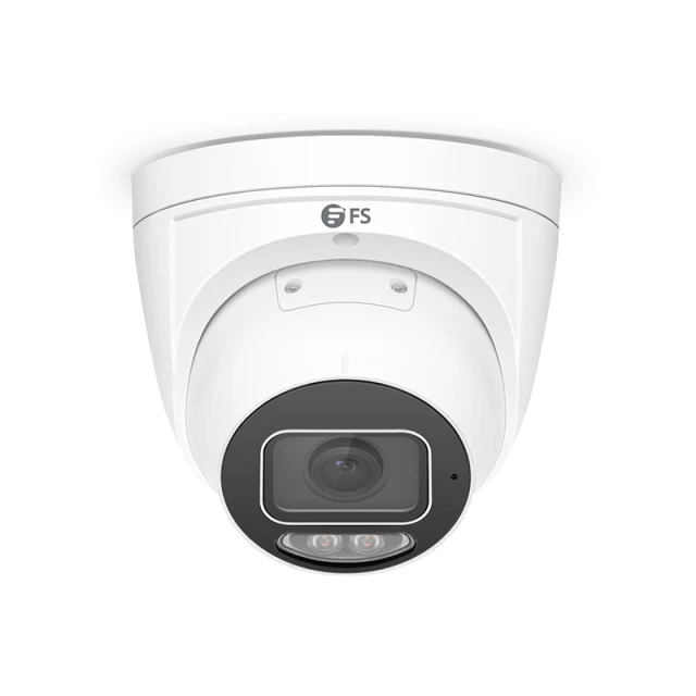 IPC501-FC-8M-T, 8MP Turret PoE Network Camera with Built-in Mic, 98ft Color Night Vision, Smart Intrusion Prevention, Deep Face Capture, IP67 & IK10 Rating, 2.8mm Fixed Lens