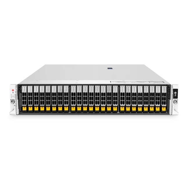 RS7265-V3, 2U Rackmount Server, Dual Socket SP5 AMD EPYC™ 9004 Series Processors, 4 x 32G DRAM, 1 x 2.5" SATA SSD Hot-swap Drive Bays, 1 x RJ45 1GbE Port, 1600W Redundant