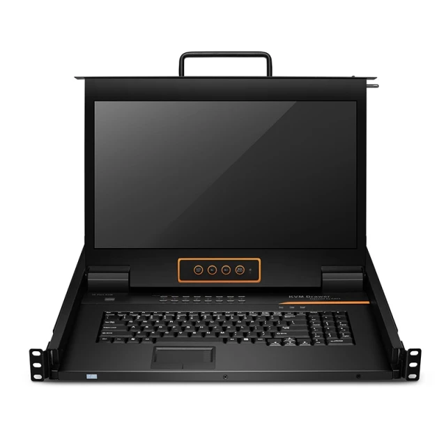 16-Port Cat5 1U Rack-Mount KVM Over IP Switch with 17" Full HD LCD, 16 x RJ45 to VGA Interface Modules Included