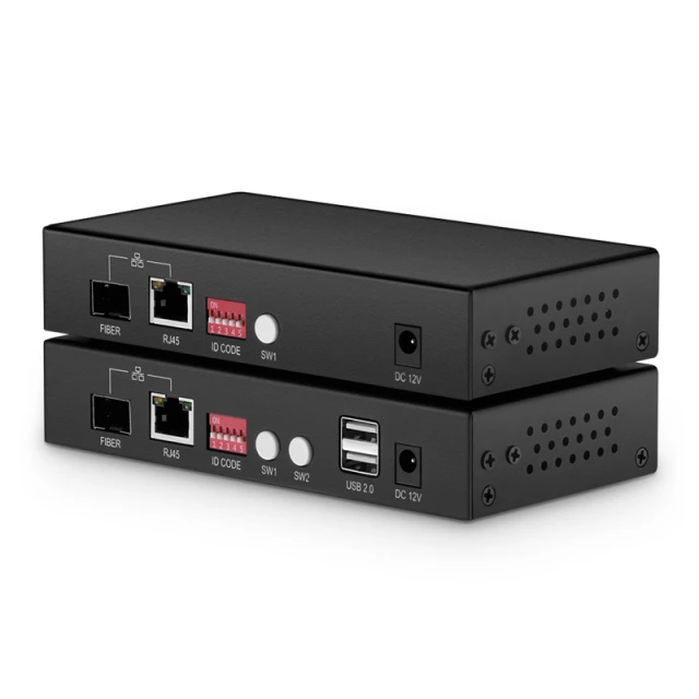 4K HDMI KVM USB2.0 Extender Set with Audio and HDCP via SFP+ SMF Module for 10km or Cat5e Cable for 150m