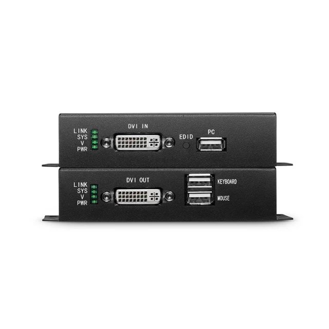 4K DVI KVM USB2.0 Extender Set with Audio and EDID via Single LC Fiber for 10km