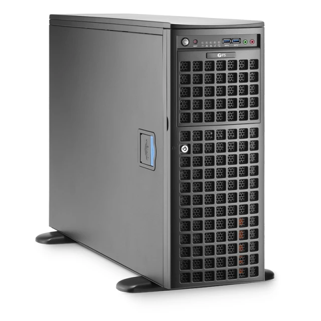 GS7640-V2, Full-Tower GPU Server, Dual Socket Intel® Xeon® Scalable Processors, 4x 32GB DRAM, 1x 2.5" SATA SSD Drive Bays, 2 x RJ45 10GbE Ports, 2200W Redundant