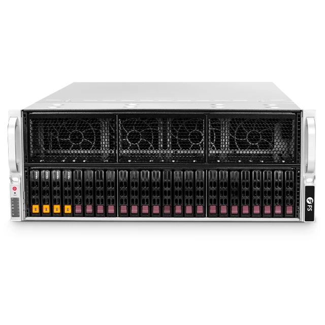 GS8455-V3, 4U GPU Servers, Dual Socket SP5 AMD EPYC™ 9004 Series Processors, 4 x 32 GB DRAM,1 x 2.5" SATA SSD Drive Bays, 2 x RJ45 10G BASE-T and 1 x RJ45 1GbEPorts, 2000W Redundant