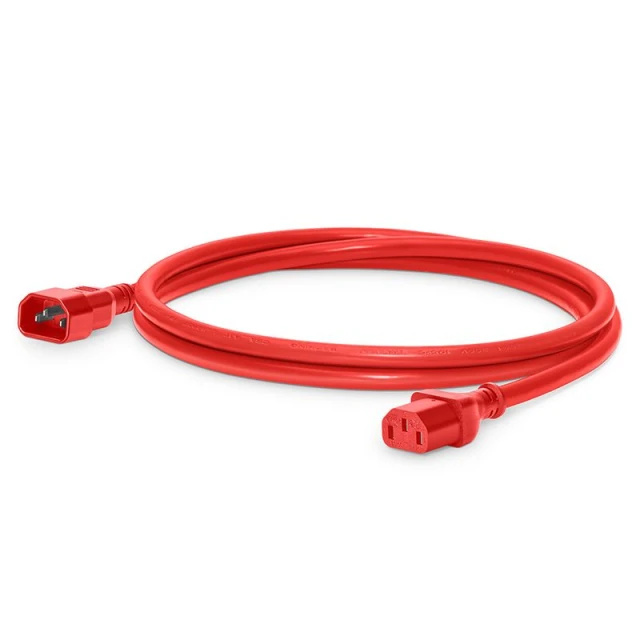 6ft (1.8m) IEC60320 C14 to IEC60320 C13 18AWG 250V/10A Power Extension Cord, Red