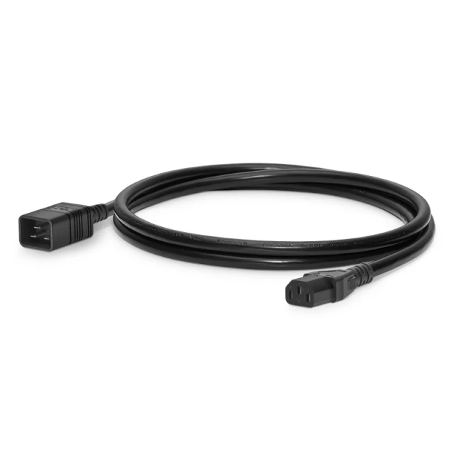 6ft (1.8m) IEC60320 C20 to IEC60320 C13 14AWG 250V/10A Power Cord, Black