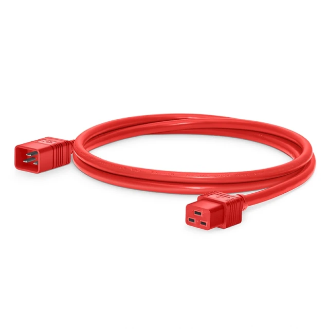 6ft (1.8m) IEC60320 C20 to IEC60320 C19 14AWG 250V/16A Power Extension Cord, Red