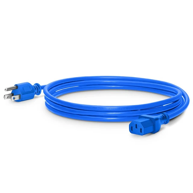 10ft (3m) NEMA 5-15P to IEC60320 C13 18AWG 125V/10A Power Cord, Blue