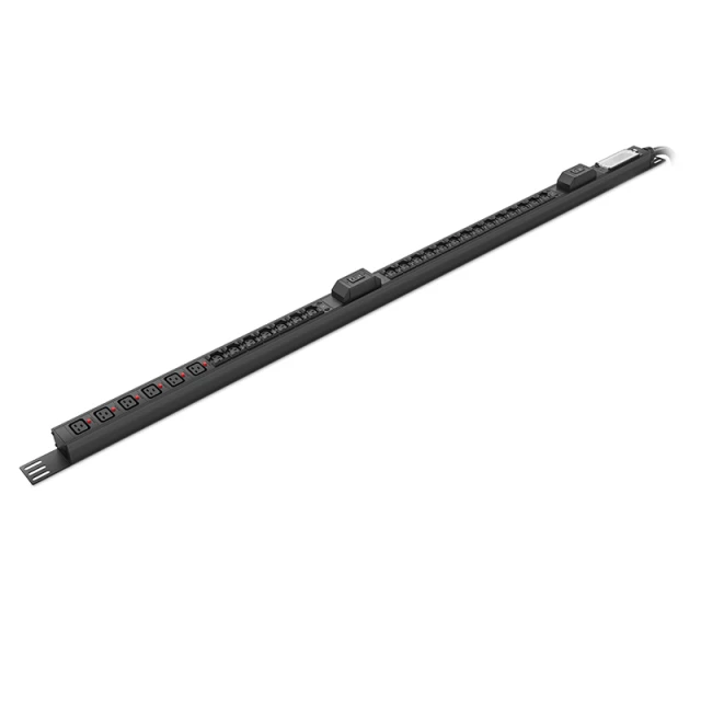 14.49kW Single-Phase 63A/230V Basic PDU, (21) C13 & (6) C19 Outlets, IEC309 63A 2P + E Plug, 10ft Cord, 0U Vertical