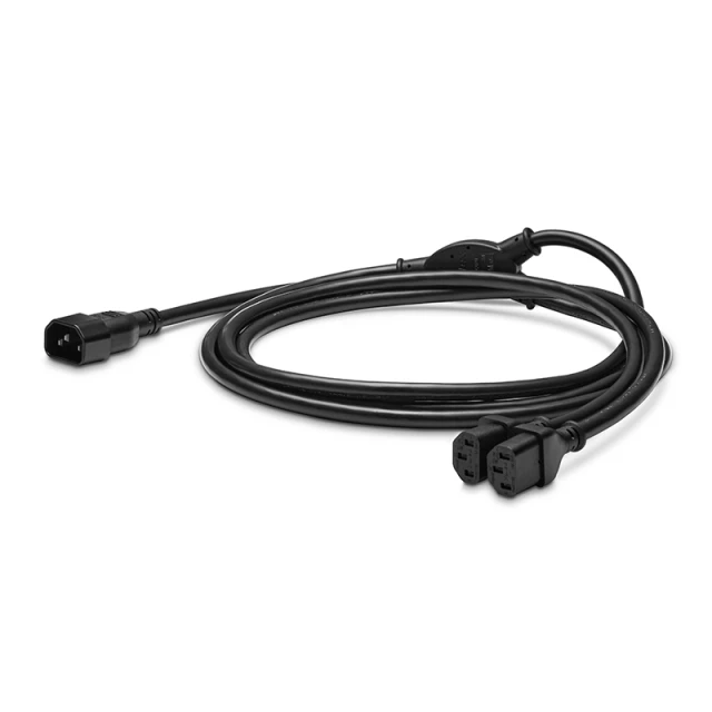 6ft (1.8m) IEC320 C14 to 2 x IEC320 C13 18AWG 250V/10A Power Cord, Black