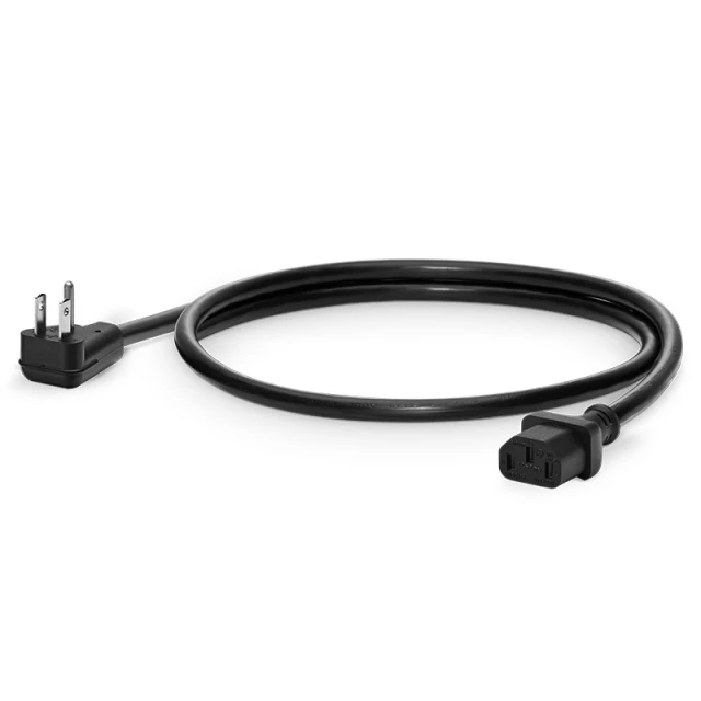 6 ft (1.8 m) Right-Angle NEMA 5-15P to IEC320 C13 18AWG 125V/10A Power Cord, Black
