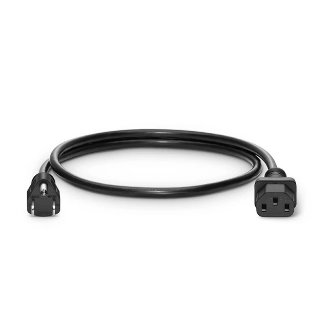 3 ft (0.9 m) NEMA 5-15P to IEC320 C13 14AWG 125V/15A Power Cord, Black
