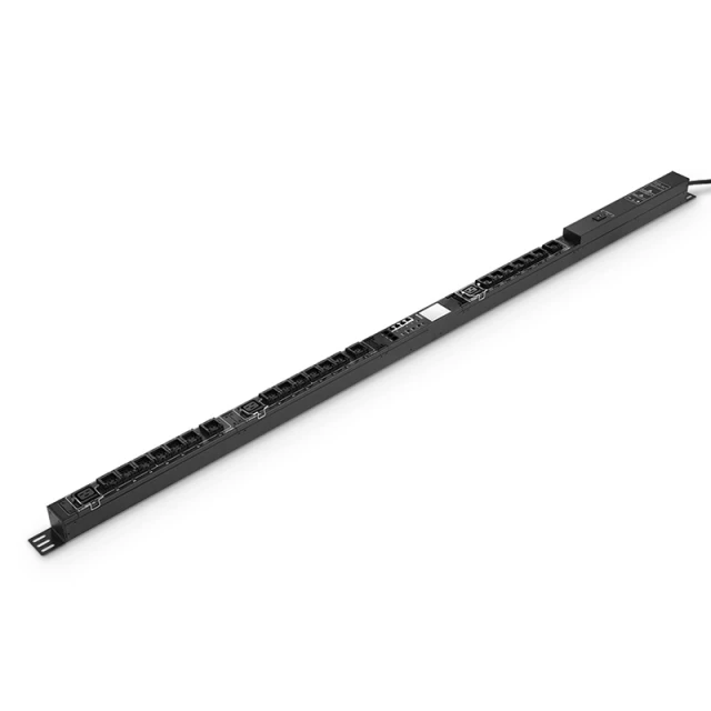 Single-Phase 32A/120V Switched Metered Outlet PDU, (21) C13 & (3) C19 Outlets, IEC309 32A 2P + E Plug, 10ft Cord, 0U Vertical