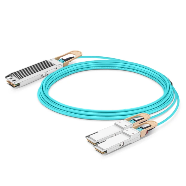 30m (98ft) NVIDIA/Mellanox MFA7U10-H030 Compatible 400G OSFP Finned Top to 2 x 200G QSFP56 InfiniBand HDR Active Optical Breakout Cable for Quantum-2 Switches and ConnectX-6 HCA