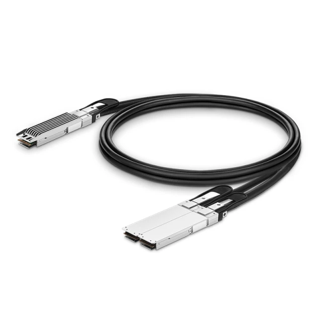 2m (7ft) NVIDIA/Mellanox MCP7Y00-N002 Compatible 800G OSFP Finned Top to 2 x 400G OSFP Flat Top Ethernet Passive Direct Attach Copper Breakout Cable
