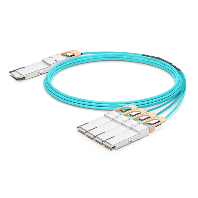 Customized 400G QSFP-DD to 4 x 100G QSFP56 Active Optical Breakout Cable