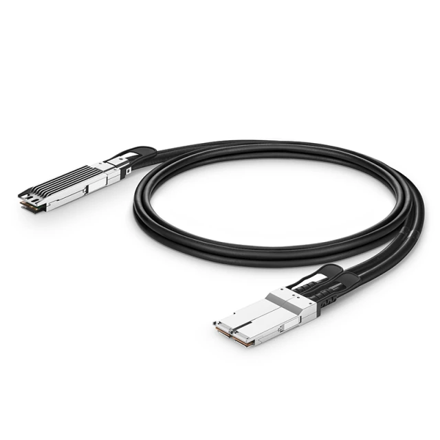 2m (7ft) Generic Compatible 800G OSFP Finned Top to 2 x 400G QSFP112 Passive Direct Attach Copper Breakout Cable