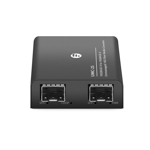 Mini non géré 1x 10GBase-X à 1x 10GBase-X 2SFP+ Slots Convertisseur de média fibre 10Gigabit, American Plug Standard